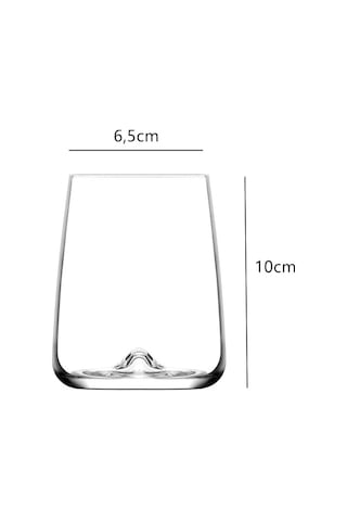 Su Ve Alkollü İçecekler İçin 6 Bardaklı Set, 360 Ml Düz Cam Bardak, Bulaşık Makinesinde Yıkanabilir Çok Renkli