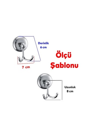 Vidalı Askılık Banyo Tuvalet Lavabo Havlu Bornoz Askısı Çatal İkili Metal Askı Krom Diğer