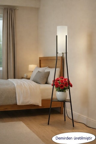 Luz Siyah Raflı Lambader 4011 Metal