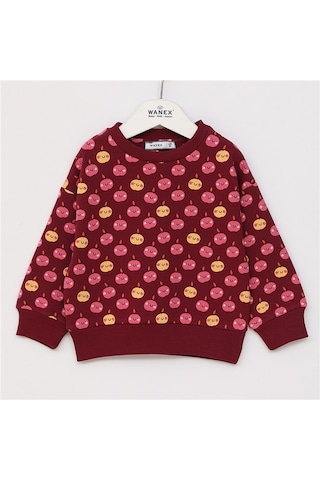 Wanex Kız Çocuk Uzun Kol Kalın Sweatshirt - 32191 Bordo