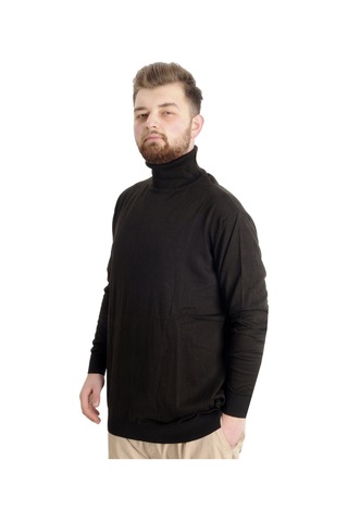 Mode Xl Büyük Beden Erkek Kazak Balıkçı Yaka 22205 Kahverengi 001