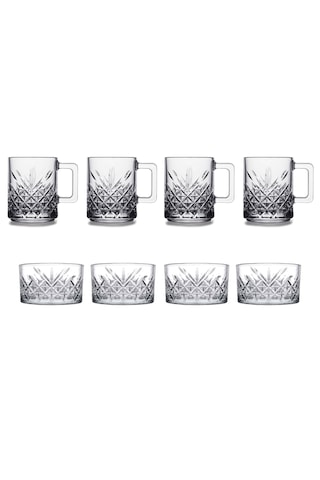 Paşabahçe Timeless Kupa Çerez Takımı- 4 Fincan & 4 Çerezlik