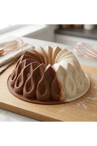 Kafes Tasarımlı Silikon Kek Kalıbı - Yüksek Isıya Dayanıklı, Yapışmaz Ve Esnek Pasta Kalıbı 22x8 Cm, 1 Adet Çok Renkli