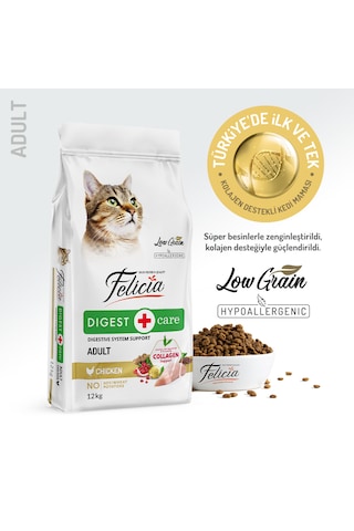 Felicia Tavuklu Düşük Tahıllı Yetişkin Kedi Maması 12 KG