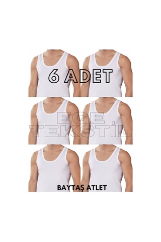 Ekonomik Pamuklu Erkek Beyaz Atlet 6 Adet