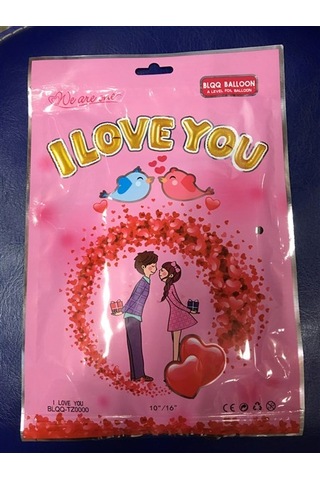 Parti Balon I Love You Folyo Balon Altın Renk 35 Cm Çok Renkli