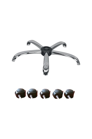 Sandofis Konik Krom Ayaklı Çalışma Koltuğu Komple Set