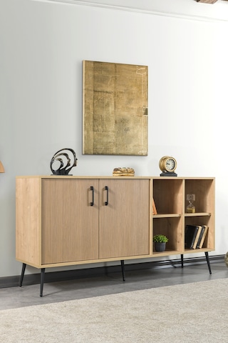 4610 Şile Metal Ayaklı Metal Kulplu 160 Cm Konsol - Yemek Odası Yunus-safir Yunus - Safir