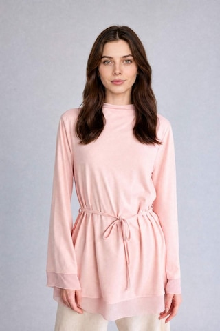 Defacto Regular Fıt Bisiklet Yaka Uzun Kollu Açık Pembe Tunik H3098ax26smpn681 Pembe-pn681
