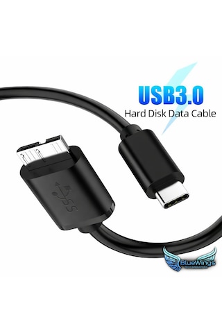Usb-c To Micro B 3.0 Hard Disk Kablosu 1 Metre 5gbps Yüksek Hızlı Veri Aktarımı Type-c Harici Hdd & Ssd Bağlantı Kablosu