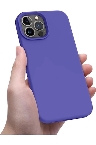 İphone Uyumlu 14 Pro Max Menekşe Mor Silikon Kılıf Leke Tutmaz Içi Süet