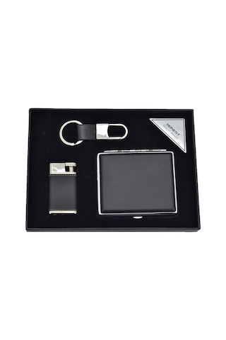 Honest Tabaka Çakmak Anahtarlık Set Siyah