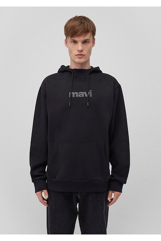 Mavi Baskılı Kapüşonlu Siyah Sweatshirt 0610960-900