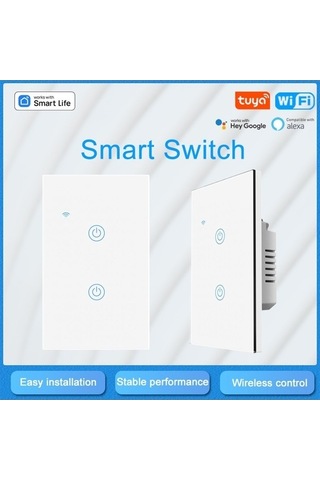Trendooze Akıllı Dokunmatik Anahtar - Tuya Wi-fi Aydınlatma Paneli 1/2/3 Yollu Wi-fi Uyumlu Tuya Wifi