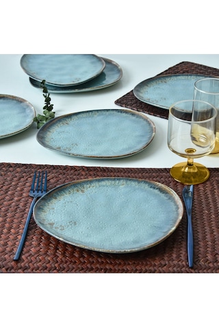 Reaktif Turkuaz Trior Pasta Tabağı 23 Cm 6 Adet 19013