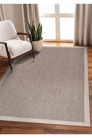 Elit Premium Sisal Jut Halı 1401 Hav Ve Toz Yapmaz Bordürlü Halı Bej-krem Bej - Krem