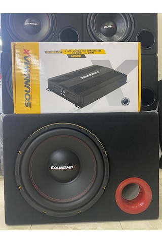 Soundmax Paket Set 30cm Soundmax Bass 4kanallı Anfi 4x80rms 4000w