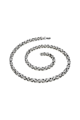 Takı Dükkanı Silver Beyaz Renk Erkek Çelik Kral Zincir Kolye Ck11