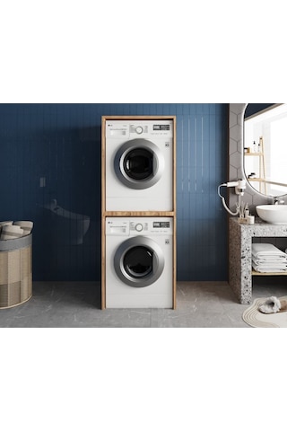 Bohem Çamaşır Ve Kurutma Makinesi Dolabı Banyo Dolabı Çam Çam