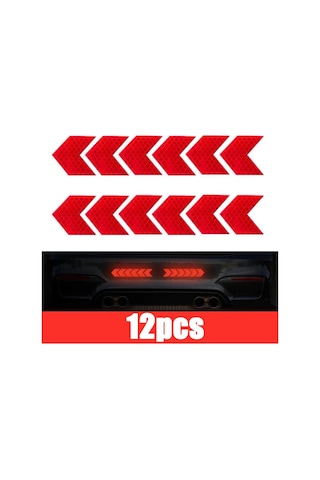 12 Adet/takım Yansıtıcı Ok Burcu Bant Uyarı Güvenlik Etiketi