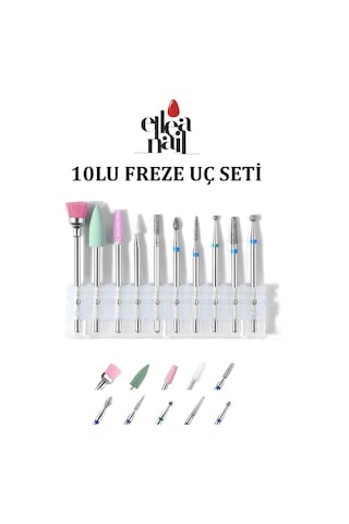 Freze Ucu Seti, Manikür Pedikür Freze Ucu 10'lu Kutulu Set