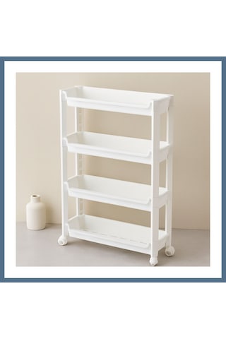 Buradabulabilirsin 4 Katlı Tekerlekli Sepet Organizer Raf 465x145x670mm Bbz Çok Renkli
