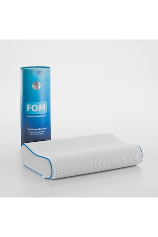 FOM Flex Tam Ortopedik Visco Konforlu Uyku Yastık, Ortopedik 60 x 40 x 14/11 Beyaz