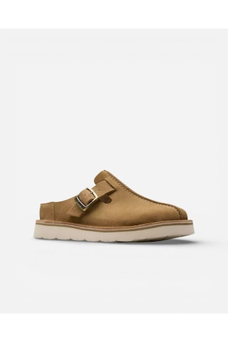 Clarks Solsbury Mule. Dark Sand Suede Kadın Bej Terlik 26184168
