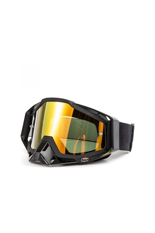 Motosiklet Motocross Gözlük Polikarbonat Lens Profesyonel Mx Atv Enduro Mtb Kross Gözlük Black-gold
