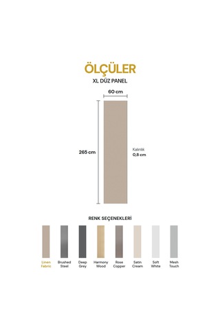 Vilo Mpc Xl Düz Duvar Paneli Linen Fabric 265cm Yapıştırmalı Montaj - Neme Ve Darbeye Dayanıklı