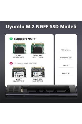 Ugreen M.2 Sata Ngff Ssd Usb 3.1 5Gbps Type-C Gen1 B-Key M+B Key