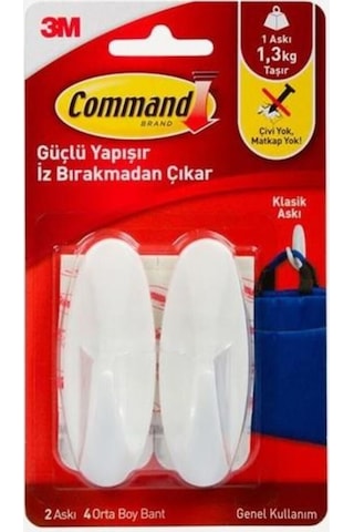17081-tr Command Orta Boy Askı Beyaz
