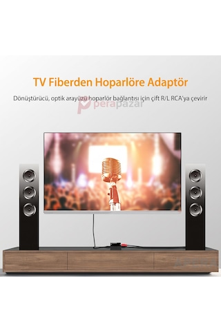 Dijitalden Analoğa Ses Dönüştürücü Optik Toslink Coaxial To Rca L/r Çevirici Adaptör Sadece Tek Yönlü Tv Amfi Ses Sistemi Uyumlu Cn06