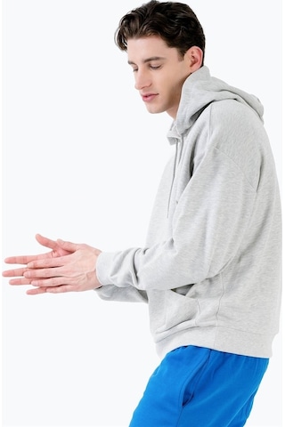 Jahr Marc Önü Cepli Kapüşonlu Gri Büyük Beden Erkek Sweatshirt