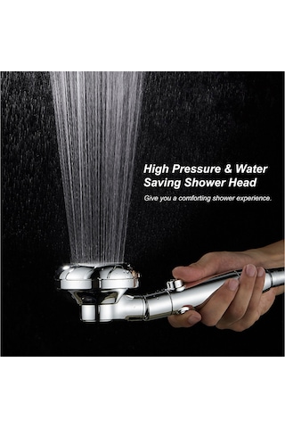 Konesam Gümüş Abs Duş Başlığı, 3 Farklı Sprinkler Modu, Suyu Durdurma Anahtarı, Otomatik Temizleme Burneler, G1/2 Bağlantı, Su Tasarrufu Ve Basınç Artırma Teknolojisi Diğer