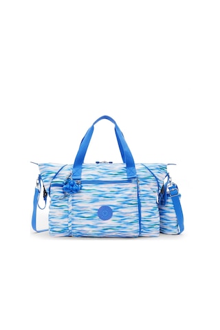 Kıplıng Art M Baby Bag Bebek Çantası Alt Değiştirme Şilteli,biberon Ve Emzik Tutuculu Desenli Dıluted Blue Mavi