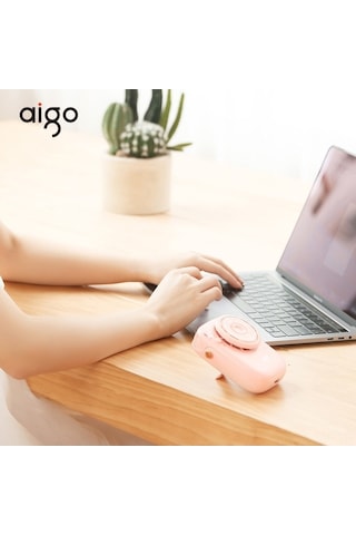 Didadodo Aigo Agf-05 Boyun Fanı - 3 Kademeli, 1800mah Pil, Led Işık Yeşil, Dokunmatik Kontrol Yeşil