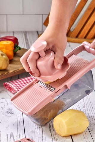 Cooker 5 Bıçaklı Hazneli Lüx Paslanmaz Çelik Rende Ckr3379-pembe Pembe