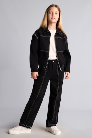 Defacto %100 Pamuk Kontrast Dikişli Barrel Fit Esnek Bantlı Paça Gabardin Pantolon Kız Çocuk I3480a826wnbk81 Siyah-bk81