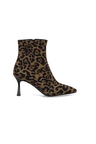 Butigo 24k-526 4pr Leopar Kadın Topuklu Bot 000000000102025499 Kahverengi