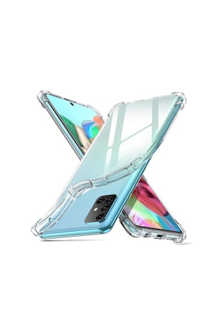 Samsung Uyumlu Galaxy A71 Kilif Köse Korumali Seffaf Silikon Kapak 406850338