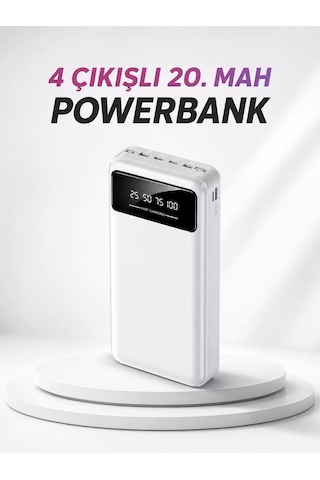 4 Çıkışlı 20.000 Mah Powerbank Taşınabilir Çoklu Giriş Beyaz 54058016