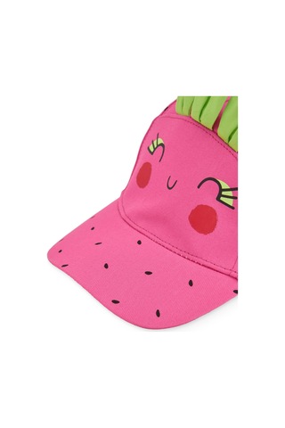 Tuc Tuc Kız Çocuk Çilek Tasarımlı Yaprak Detaylı Pembe Şapka 52cm Yaş 3-5-2731