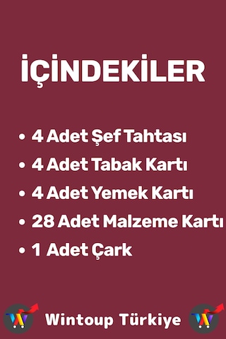 Eğlenceli Çocuk Eşleştirme Hafıza Gözlem Becerisi Geliştiren Okul Ev Aile Şef Mutfak Oyun Best Chefs