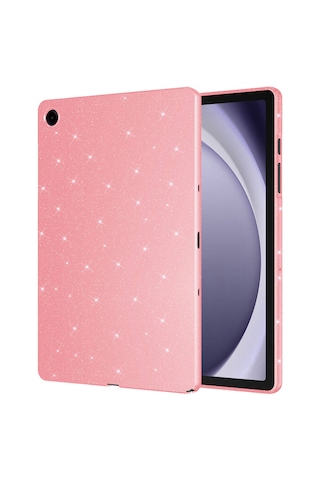 Samsung Galaxy Tab S10 Lite / S10 Fe / S9 Fe 10.9 Uyumlu Simli Parlak Koton Tablet Kılıf Standlı Koruyucu Kapak Açık Pembe
