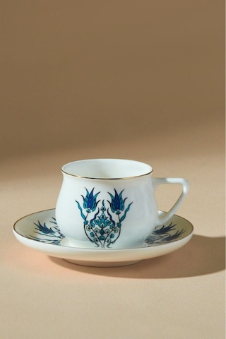 Karaca  İznik Yeni Form 6 Kişilik Kahve Fincanı Takımı 100 ml