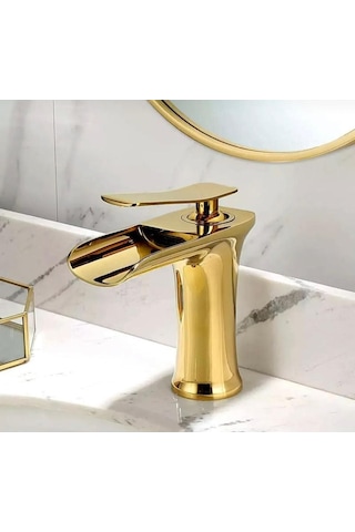 Boheme Fleko Şelale Lavabo Bataryası Altın Gold
