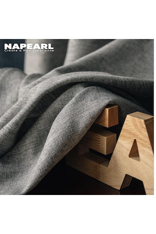 Gri 1 Adet Napearl 70% Karartma Perdesi Düz Renk Modern Tasarım Yatak Odası Halka Tipi Pencere Perdesi Oturma Odası Ev Dekor İçin Gri