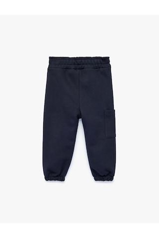 Koton Beli Lastikli Şardonlu Cepli Jogger Eşofman Altı Lacivert 7wmb40056tk