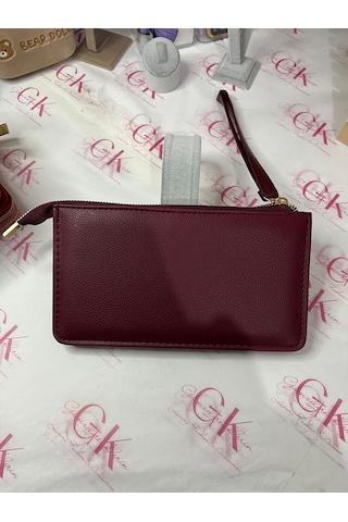 Gk Gamzelirenklerim Luxury Fashıon&accessorıes El Askılı Büyük Cüzdan Premium Kalite Suni Deri Bordo